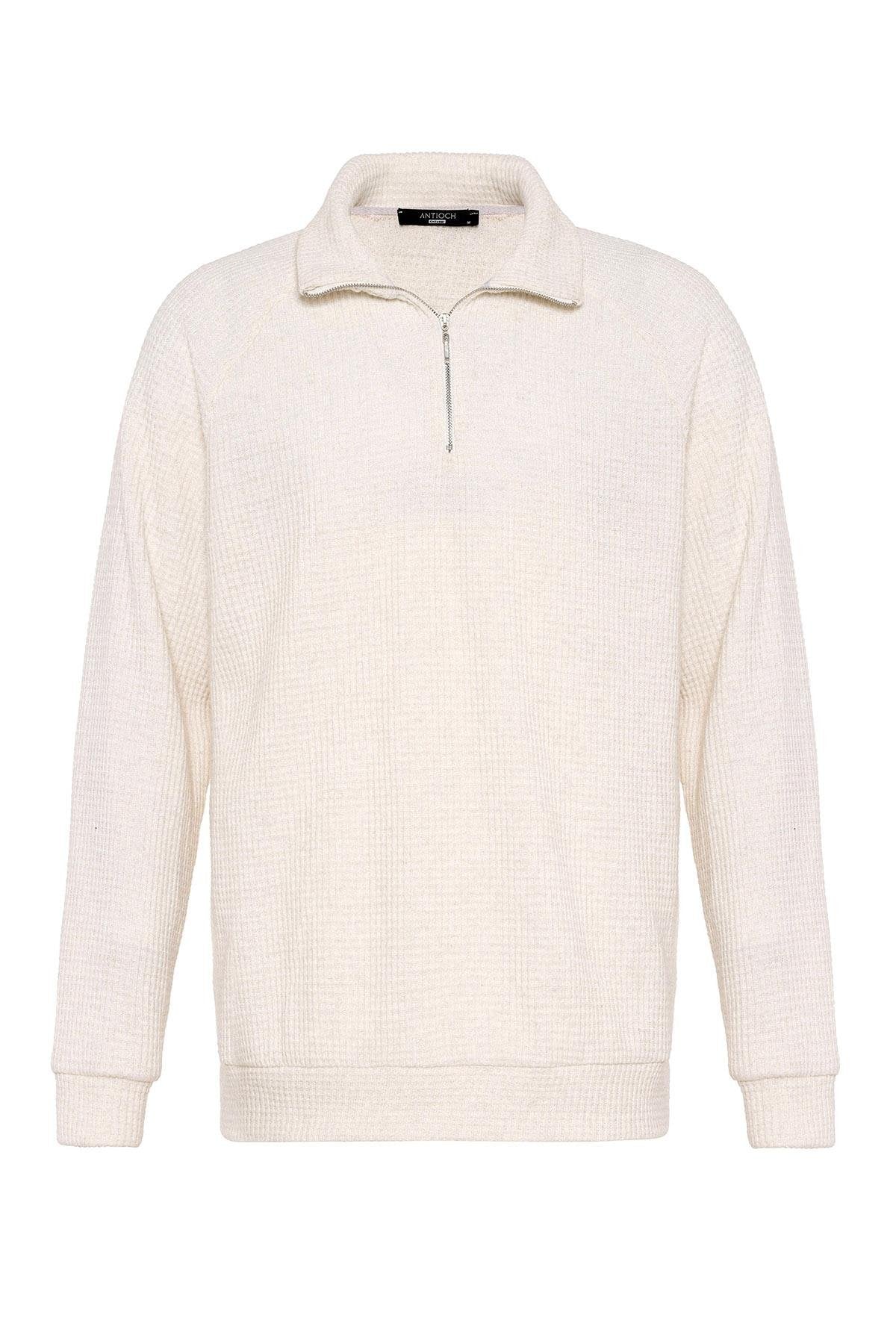 High Collar Sweater in Off White