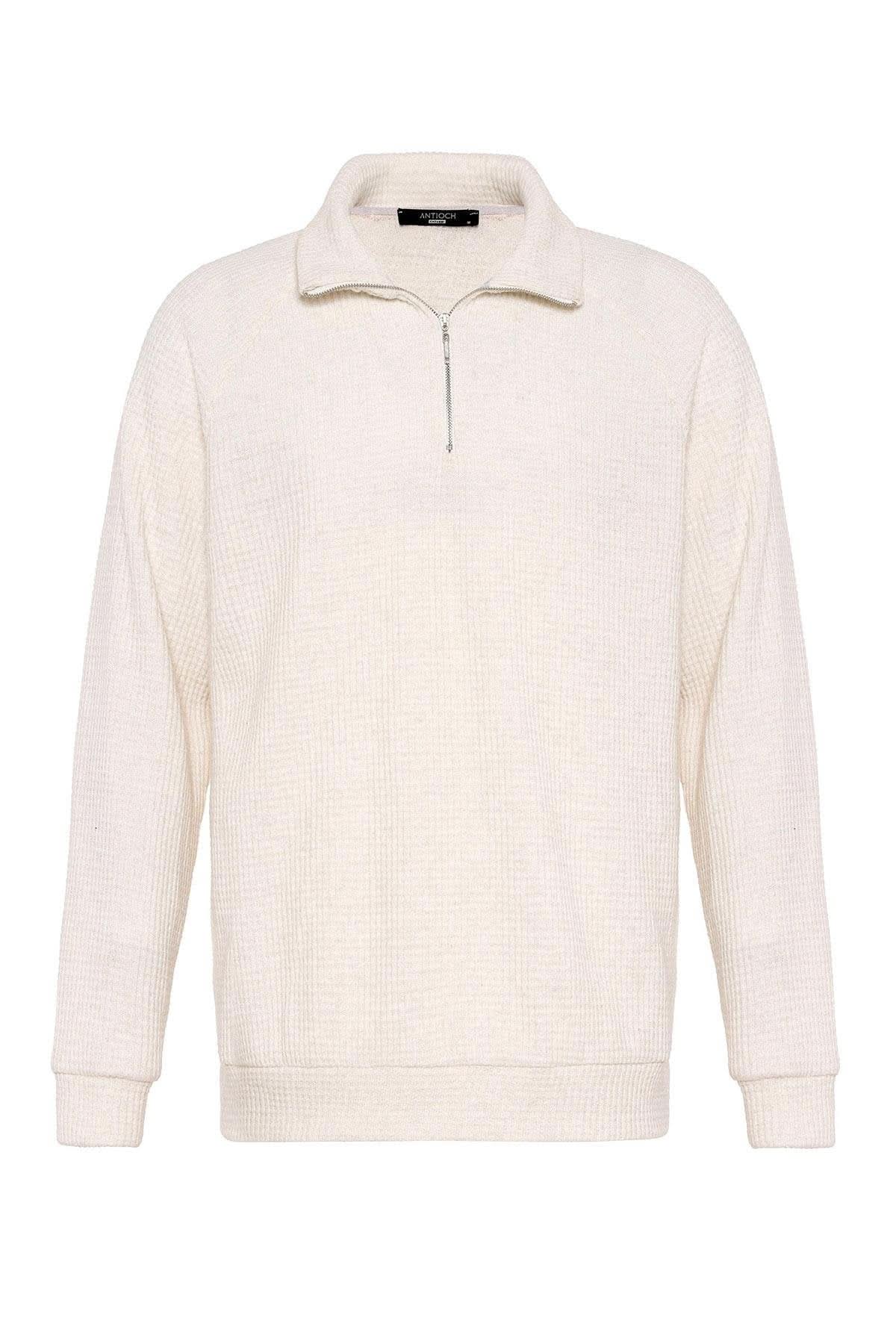 High Collar Sweater in Off White