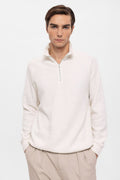 High Collar Sweater in Off White