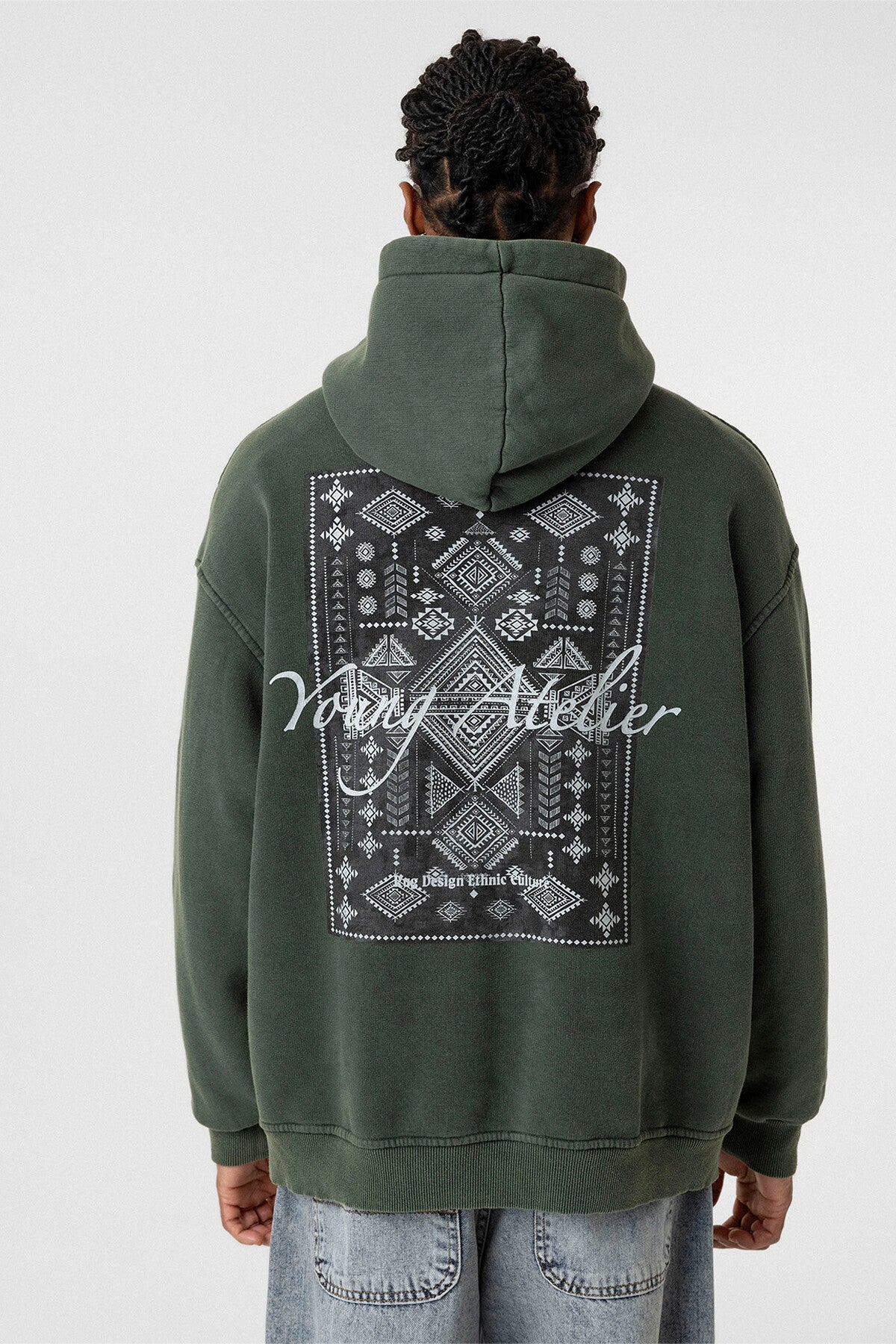 Washed Back Printed Oversize Hoodie